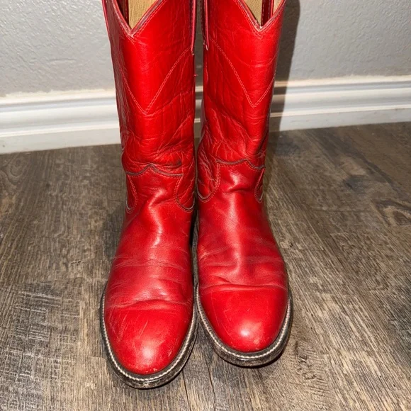Justin Boots Bold Red Western Boots - Picture 5 of 8